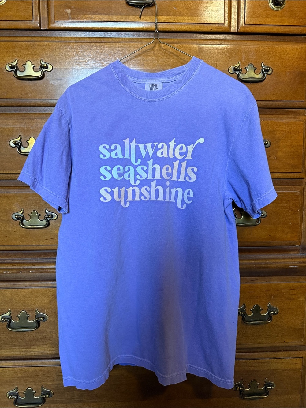Purple 'Saltwater Seashells Sunshine' Graphic Tee